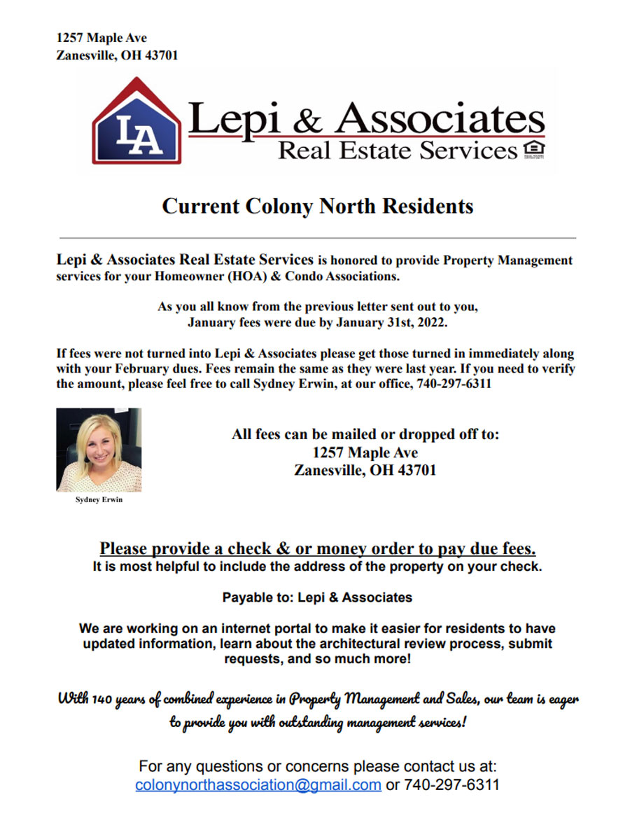Colony North Newsletters